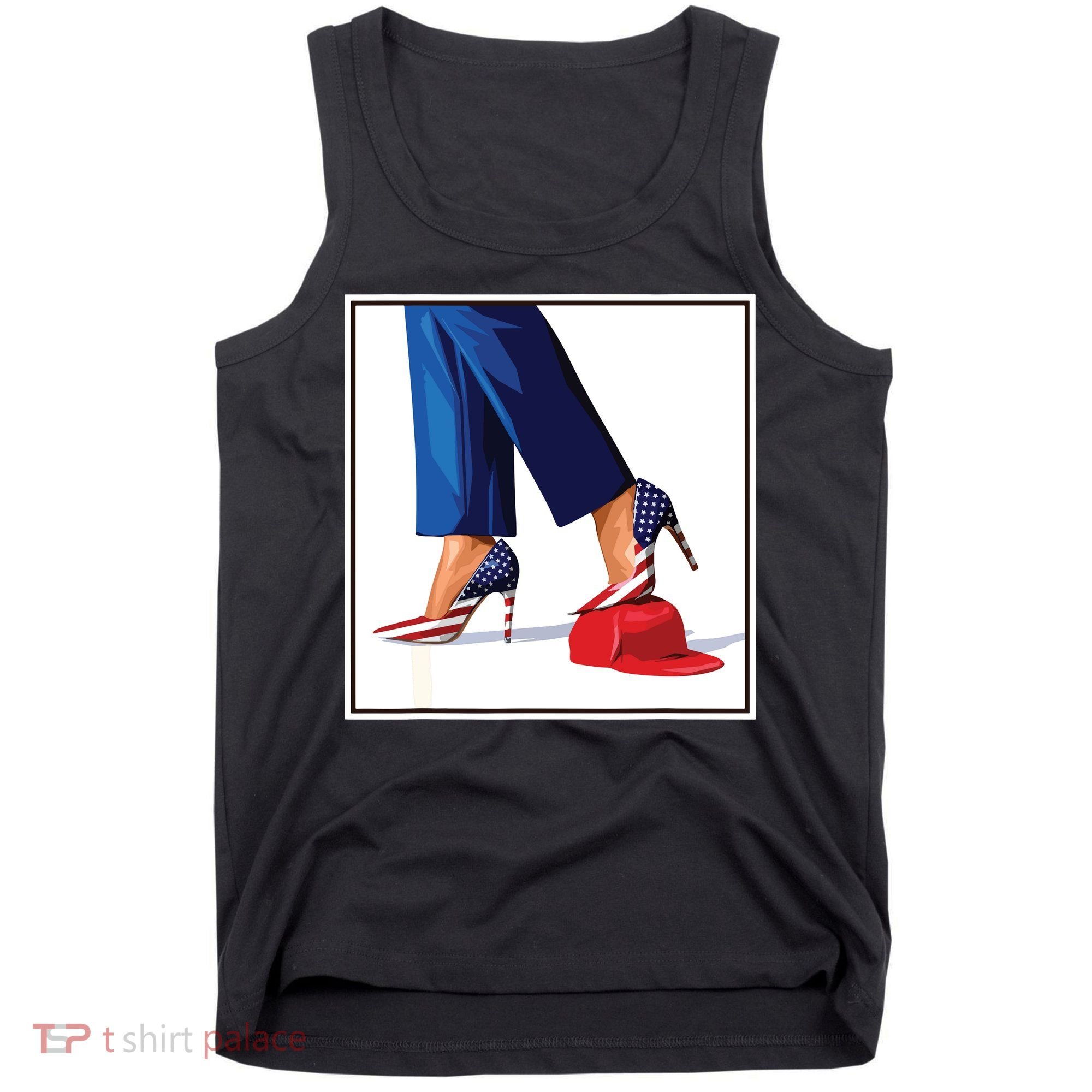 Kamala Harris Heels Stepping On Maga Red Hat Tank Top