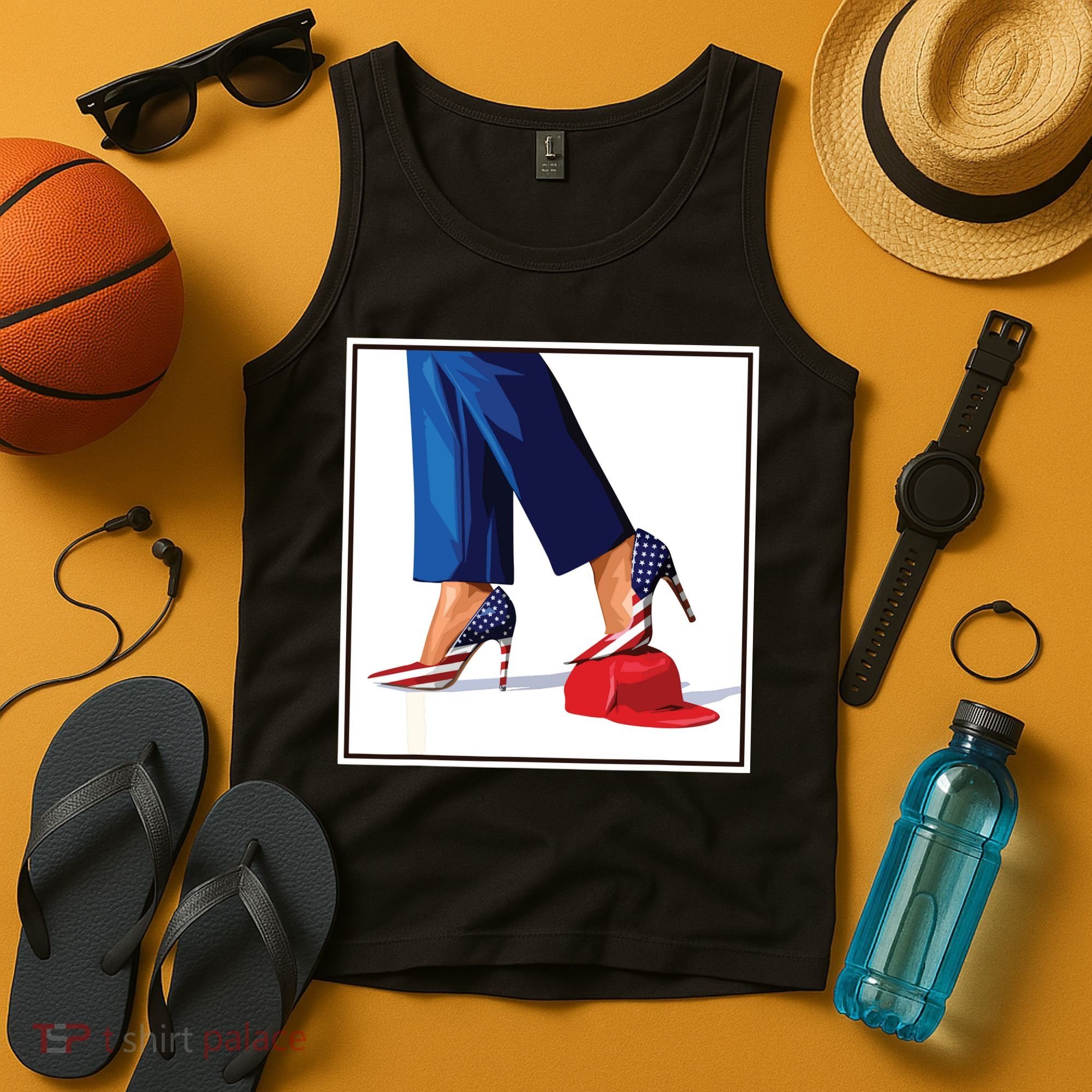 Kamala Harris Heels Stepping On Maga Red Hat Tank Top