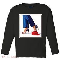 Kamala Harris Heels Stepping On Maga Red Hat Toddler Long Sleeve Shirt thumb 0