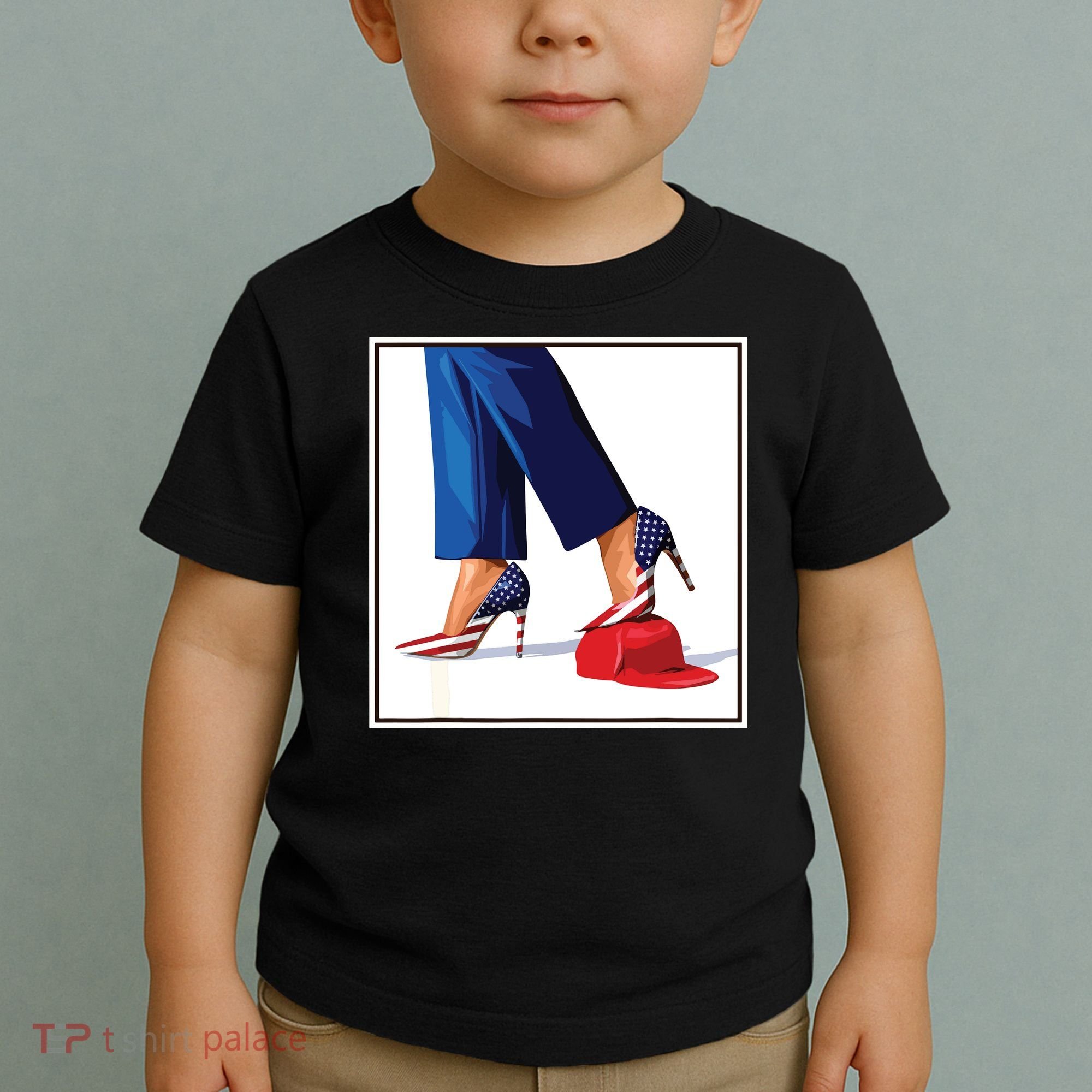 Kamala Harris Heels Stepping On Maga Red Hat Toddler T-Shirt