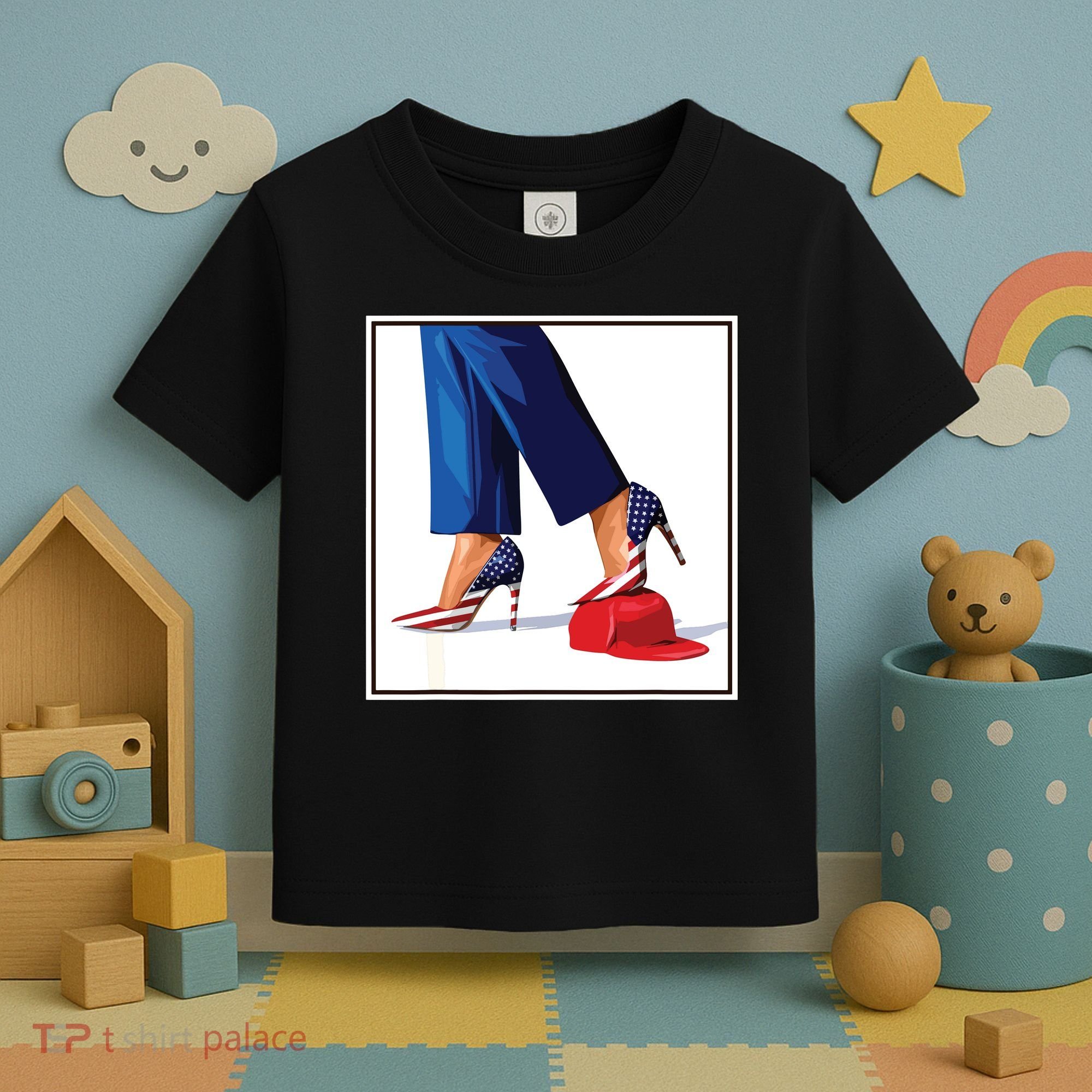 Kamala Harris Heels Stepping On Maga Red Hat Toddler T-Shirt