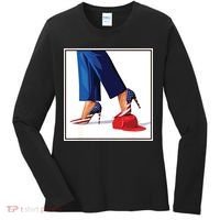 Kamala Harris Heels Stepping On Maga Red Hat Women's Long Sleeve Shirt thumb 0