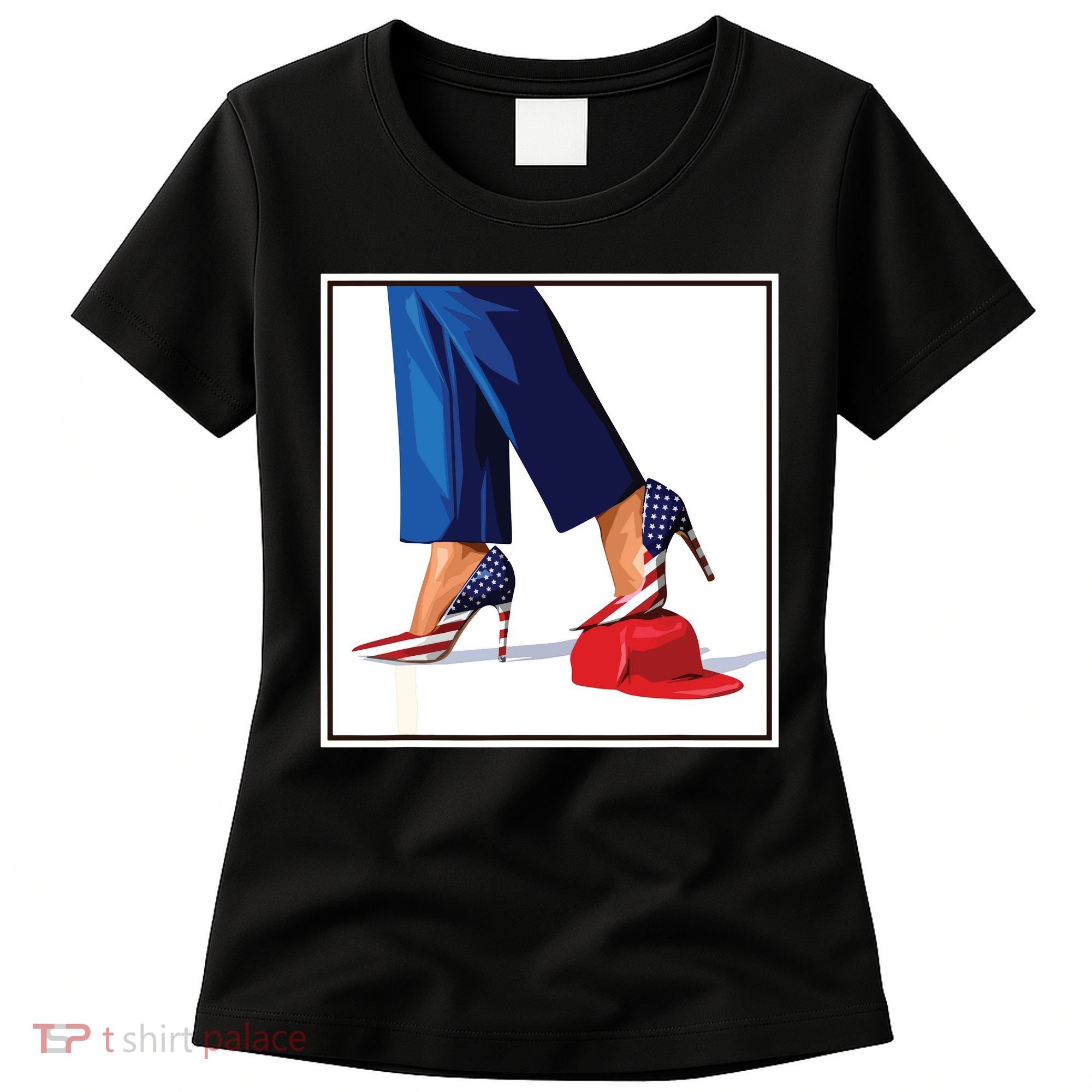 Kamala Harris Heels Stepping On Maga Red Hat Women's T-Shirt