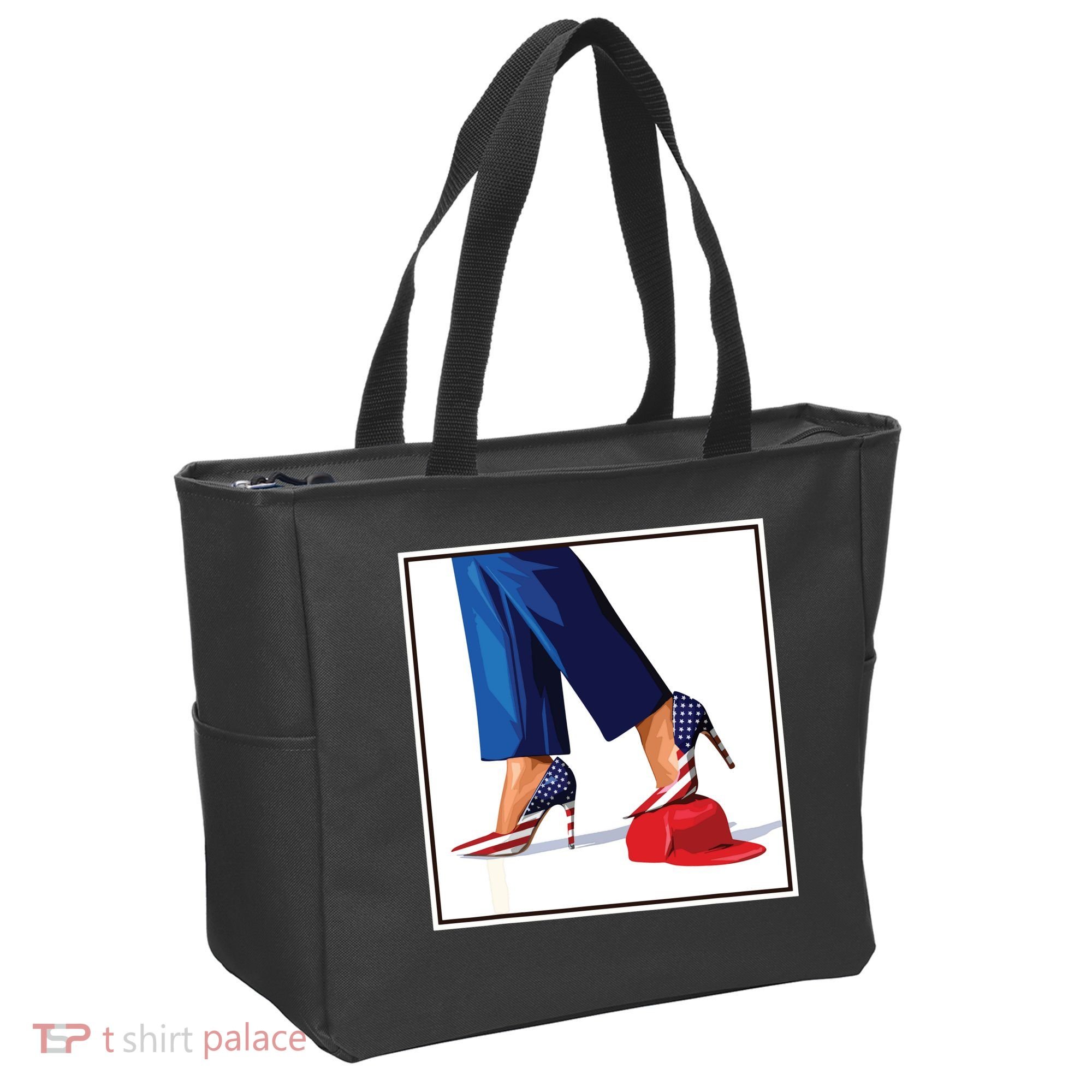 Kamala Harris Heels Stepping On Maga Red Hat Tote Bag