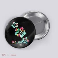 Kauai Hawaii Hawaiian Hibiscus Flowers Button thumb 0