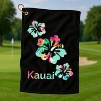 Kauai Hawaii Hawaiian Hibiscus Flowers Golf Towel thumb 1