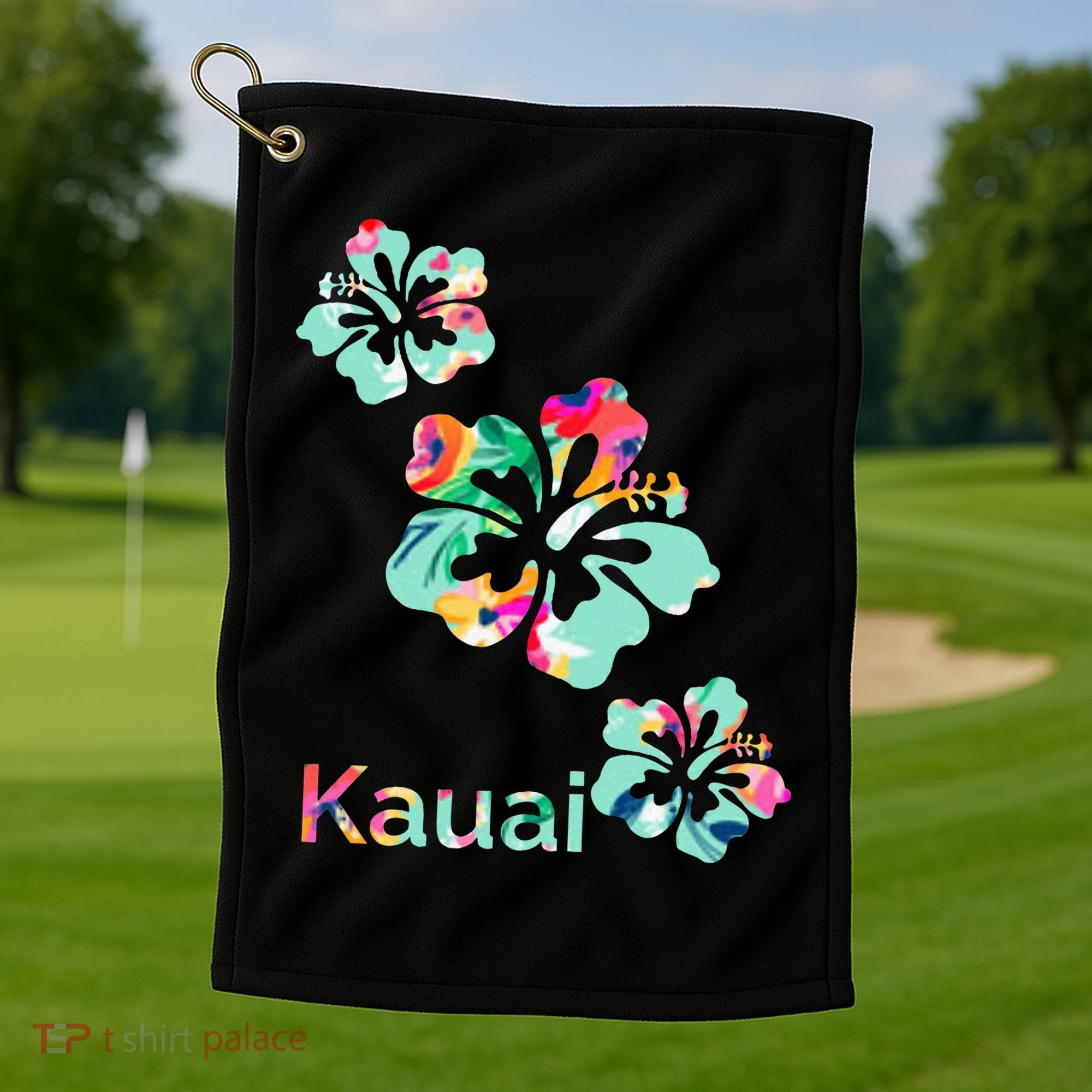 Kauai Hawaii Hawaiian Hibiscus Flowers Golf Towel