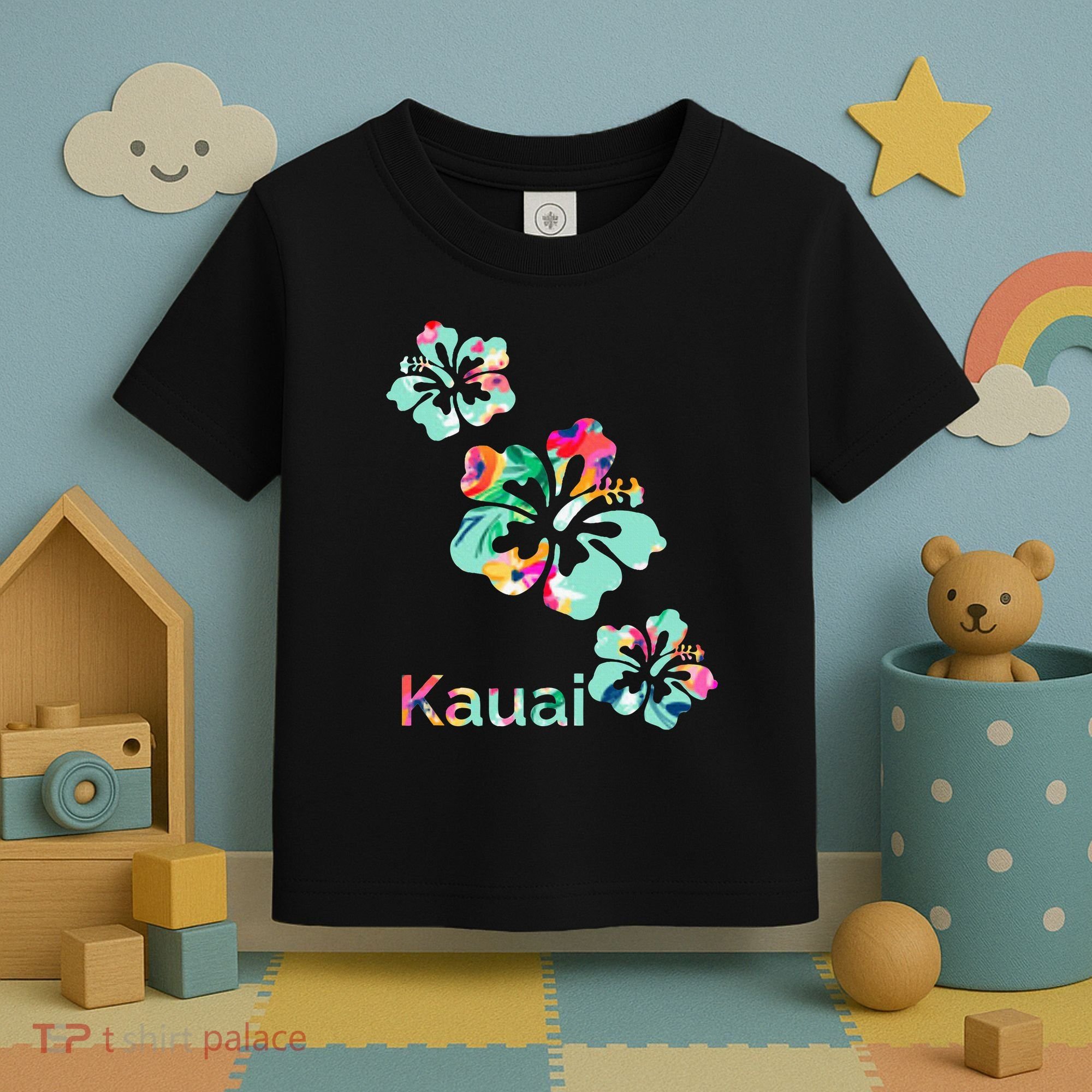 Kauai Hawaii Hawaiian Hibiscus Flowers Toddler T-Shirt