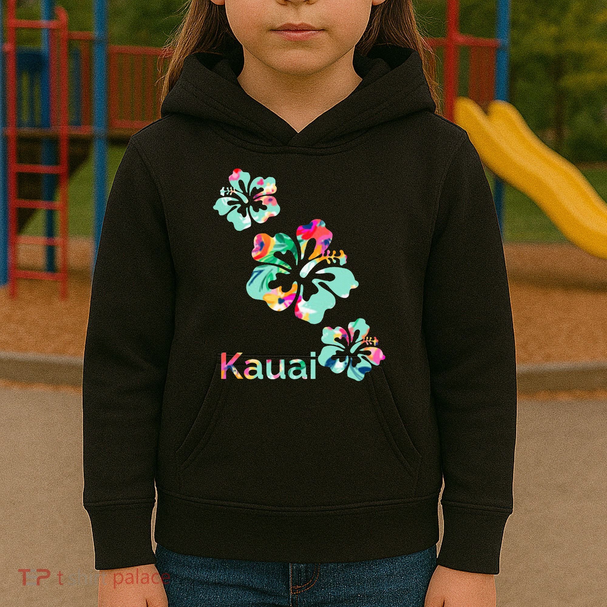 Kauai Hawaii Hawaiian Hibiscus Flowers Kids Hoodie