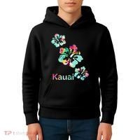 Kauai Hawaii Hawaiian Hibiscus Flowers Kids Hoodie thumb 4