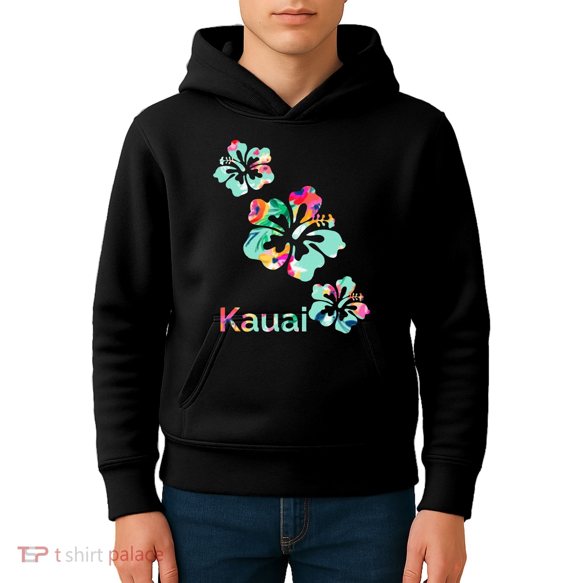 Kauai Hawaii Hawaiian Hibiscus Flowers Kids Hoodie