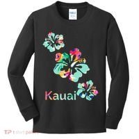Kauai Hawaii Hawaiian Hibiscus Flowers Kids Long Sleeve Shirt thumb 0
