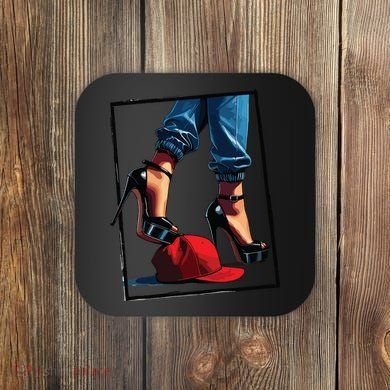 Kamala Harris Heels Stepping On Maga Hat Coaster
