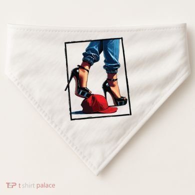 Kamala Harris Heels Stepping On Maga Hat USA-Made Doggie Bandana