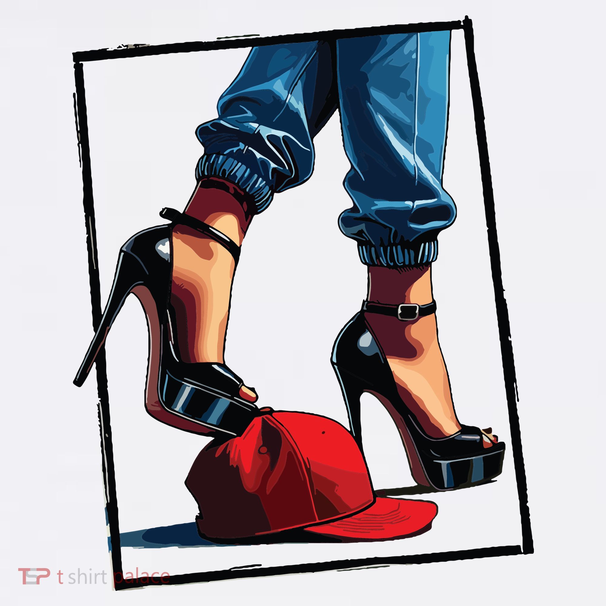 Kamala Harris Heels Stepping On Maga Hat Apron