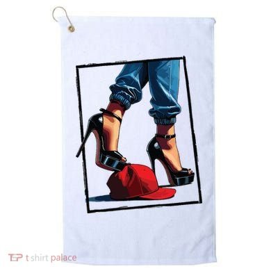 Kamala Harris Heels Stepping On Maga Hat Golf Towel