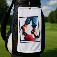Kamala Harris Heels Stepping On Maga Hat Golf Towel thumb 2