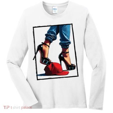 Kamala Harris Heels Stepping On Maga Hat Women's Long Sleeve Shirt