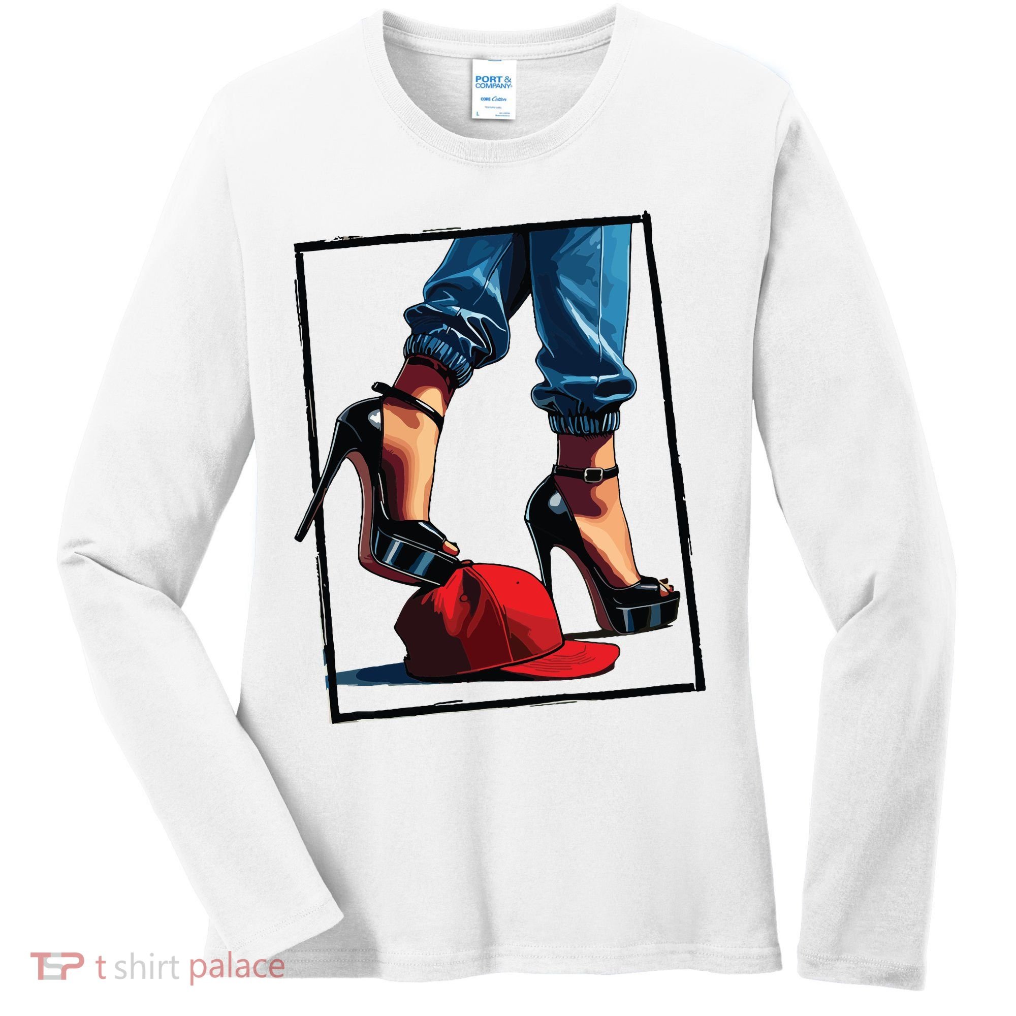 Kamala Harris Heels Stepping On Maga Hat Women's Long Sleeve Shirt