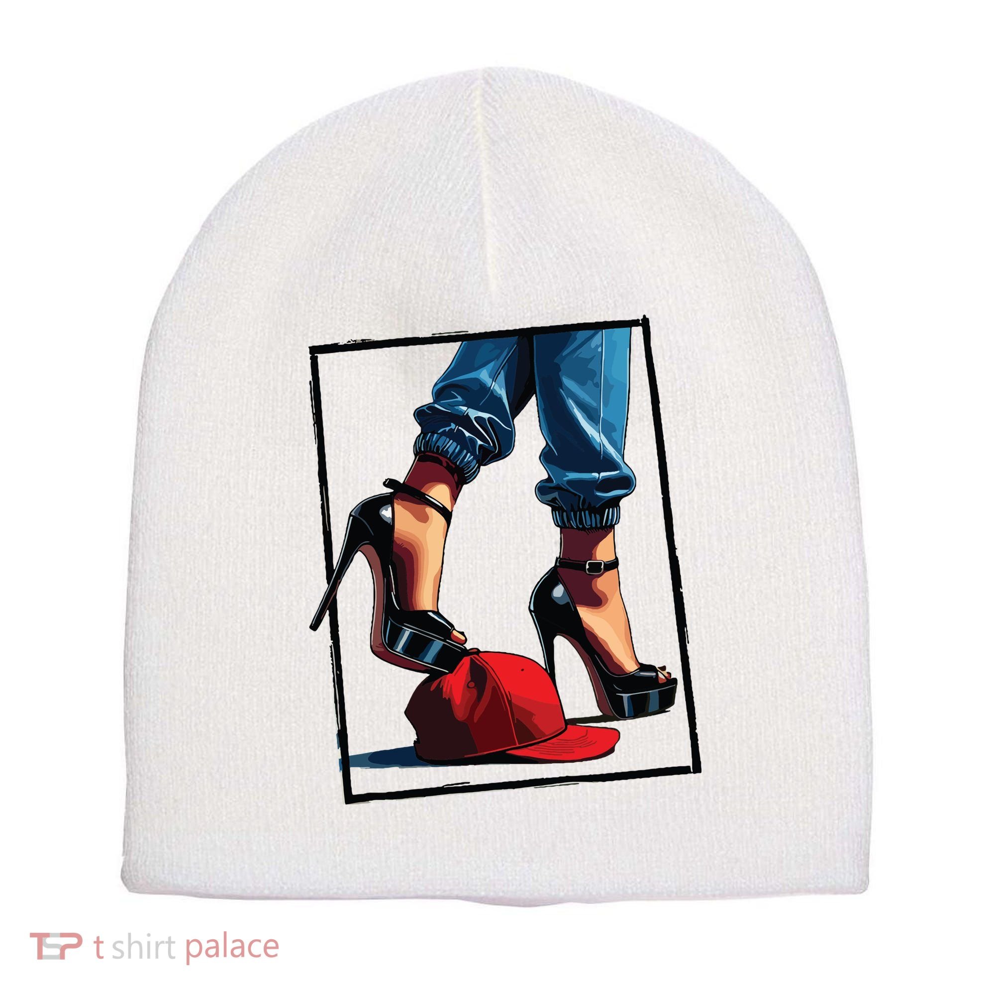 Kamala Harris Heels Stepping On Maga Hat Short Acrylic Beanie