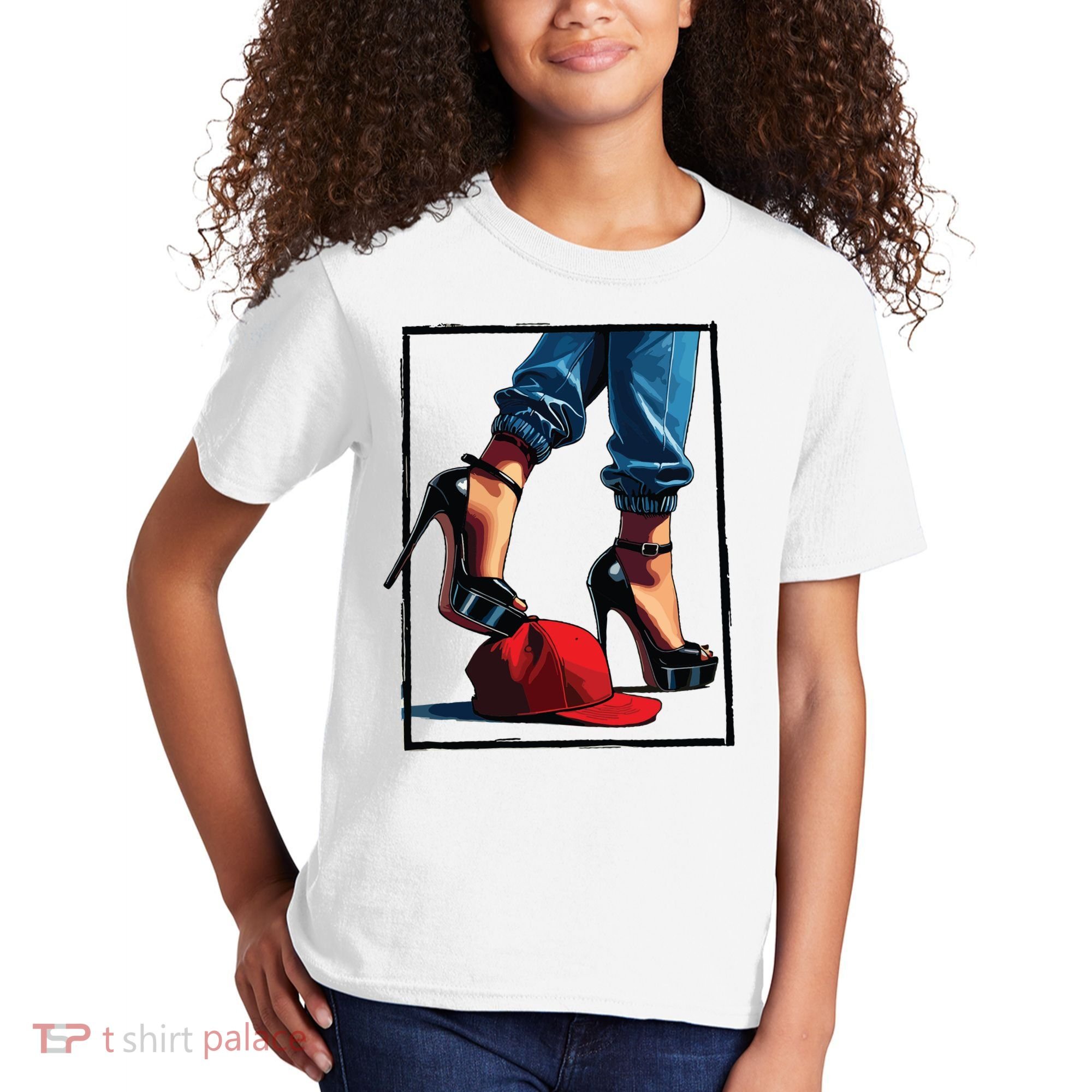Kamala Harris Heels Stepping On Maga Hat Kids T-Shirt