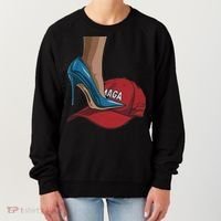 Kamala Harris Heels Stepping On Maga Hat Harris Walz 2024 Women's Sweatshirt thumb 0