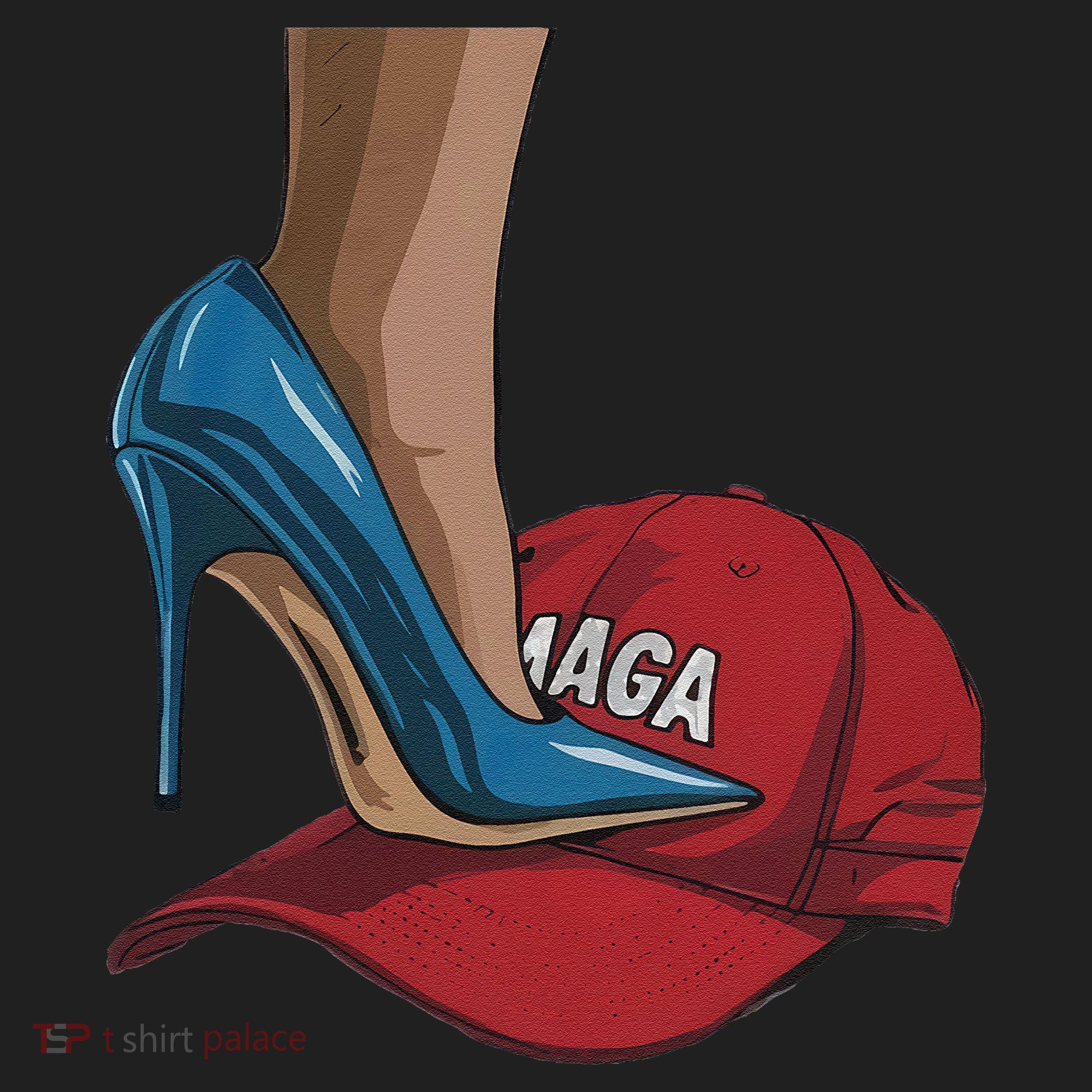 Kamala Harris Heels Stepping On Maga Hat Harris Walz 2024 Women's Sweatshirt
