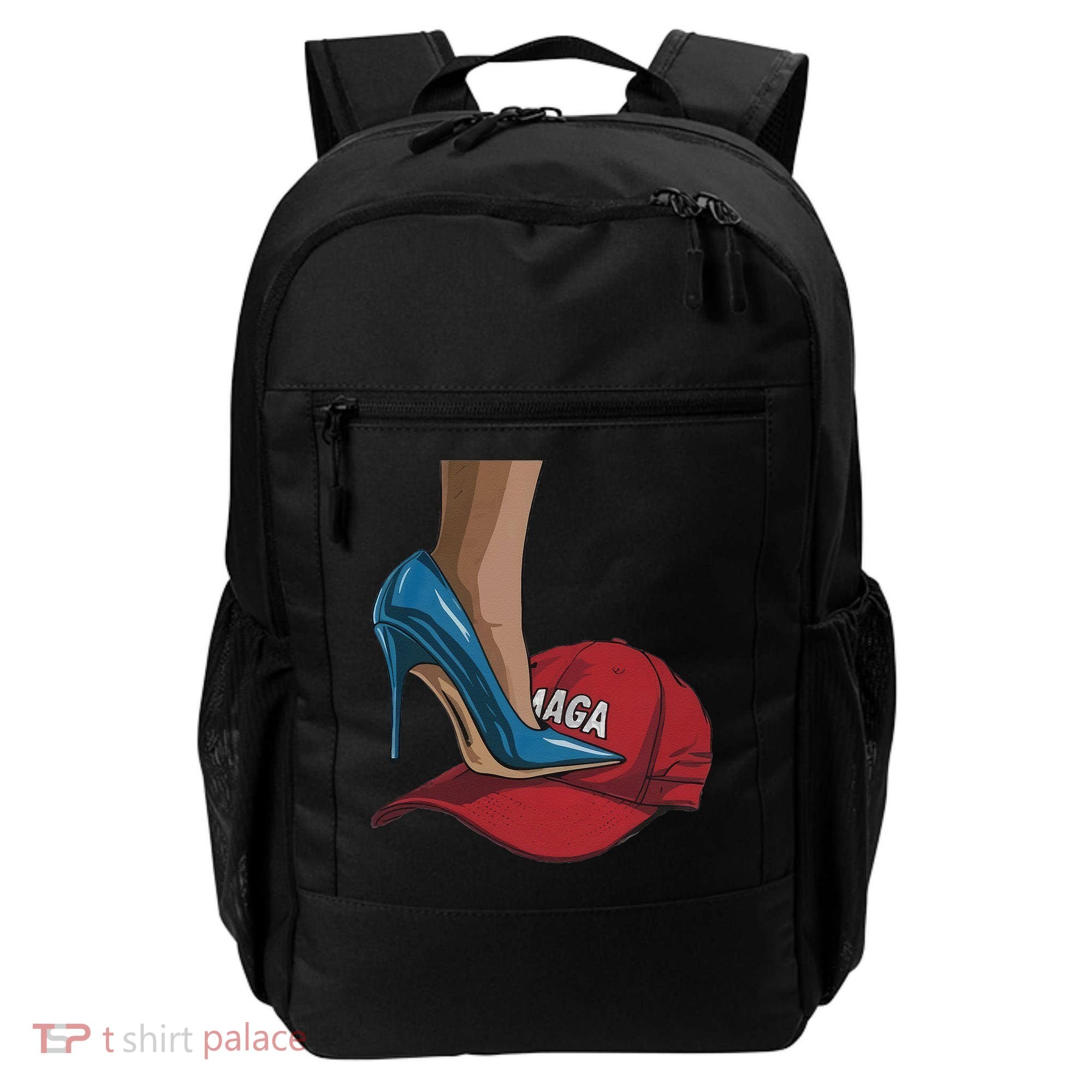 Kamala Harris Heels Stepping On Maga Hat Harris Walz 2024 Backpack