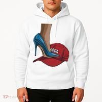 Kamala Harris Heels Stepping On Maga Hat Harris Walz 2024 Hoodie thumb 2