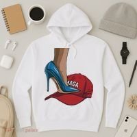 Kamala Harris Heels Stepping On Maga Hat Harris Walz 2024 Hoodie thumb 3