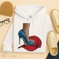 Kamala Harris Heels Stepping On Maga Hat Harris Walz 2024 Hoodie thumb 4