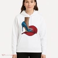 Kamala Harris Heels Stepping On Maga Hat Harris Walz 2024 Hoodie thumb 5