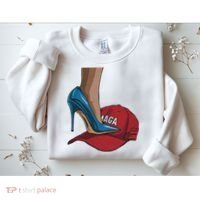 Kamala Harris Heels Stepping On Maga Hat Harris Walz 2024 Sweatshirt thumb 2