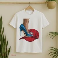 Kamala Harris Heels Stepping On Maga Hat Harris Walz 2024 T-Shirt thumb 2