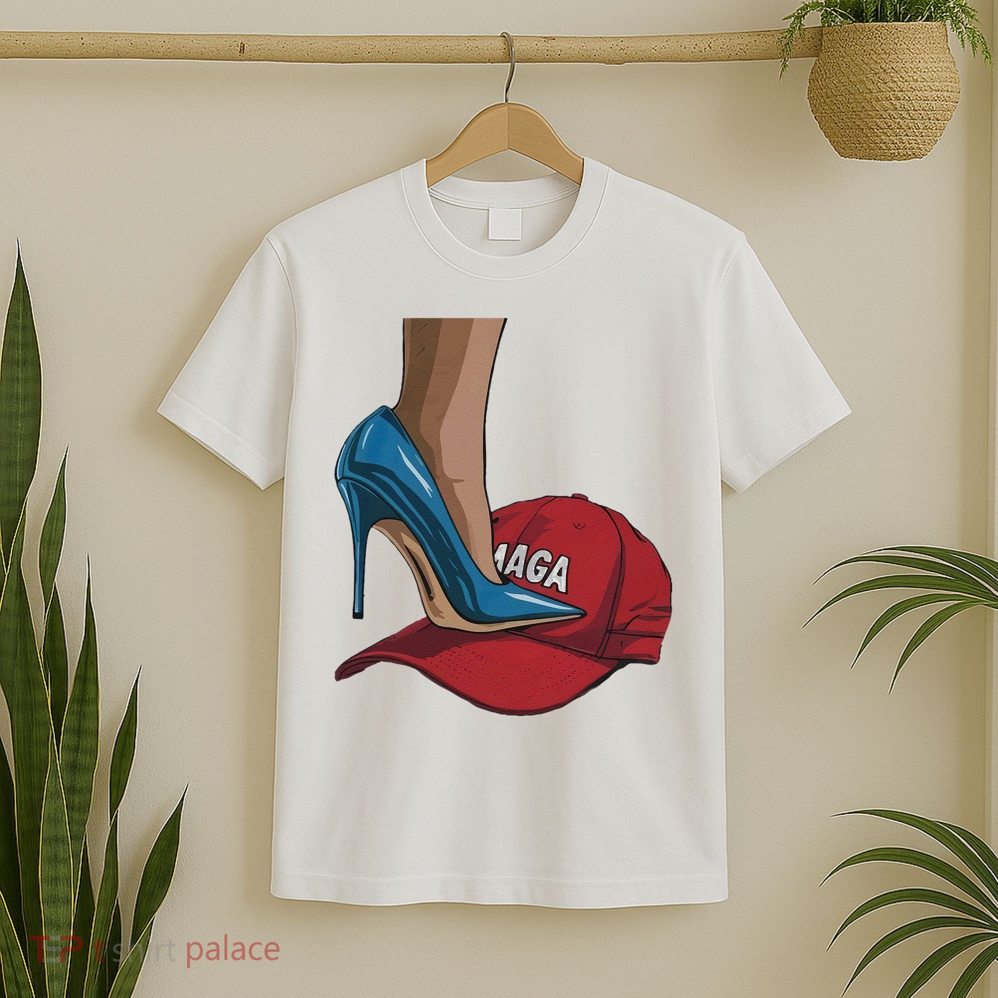 Kamala Harris Heels Stepping On Maga Hat Harris Walz 2024 T-Shirt