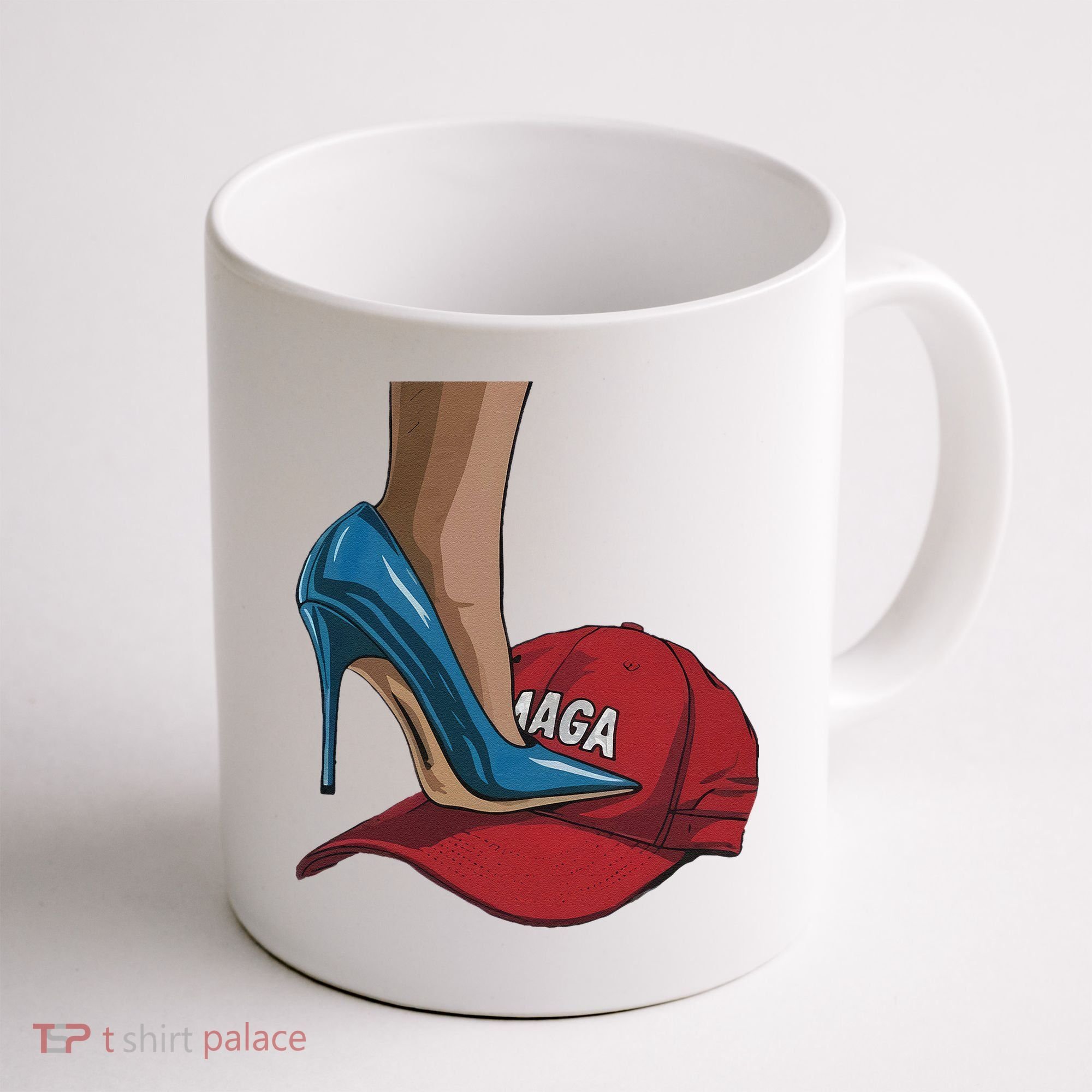 Kamala Harris Heels Stepping On Maga Hat Harris Walz 2024 Coffee Mug