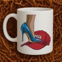 Kamala Harris Heels Stepping On Maga Hat Harris Walz 2024 Coffee Mug thumb 2