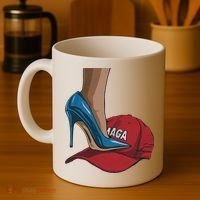 Kamala Harris Heels Stepping On Maga Hat Harris Walz 2024 Coffee Mug thumb 4
