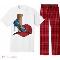 Kamala Harris Heels Stepping On Maga Hat Harris Walz 2024 Pajama Set thumb 0
