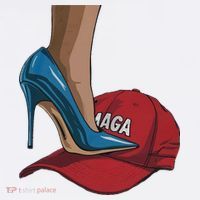 Kamala Harris Heels Stepping On Maga Hat Harris Walz 2024 Women's Hoodie thumb 2