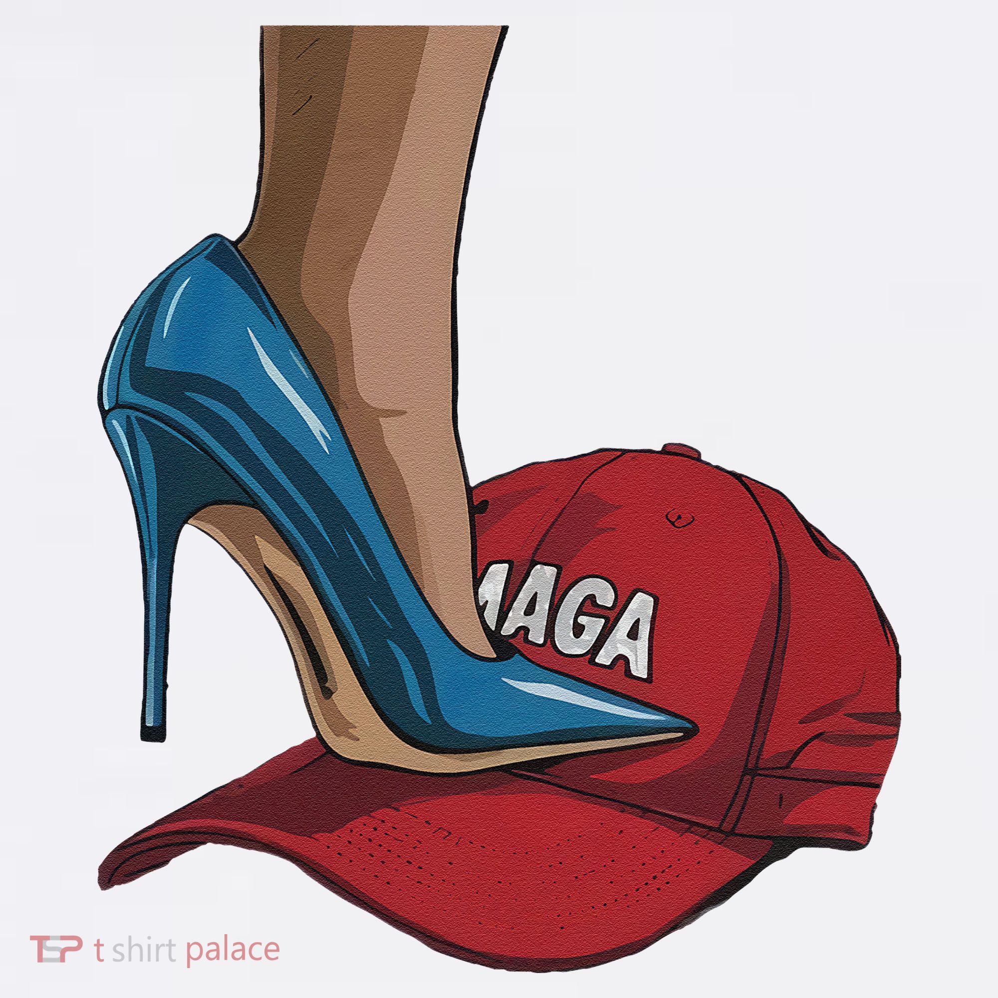 Kamala Harris Heels Stepping On Maga Hat Harris Walz 2024 Women's Hoodie