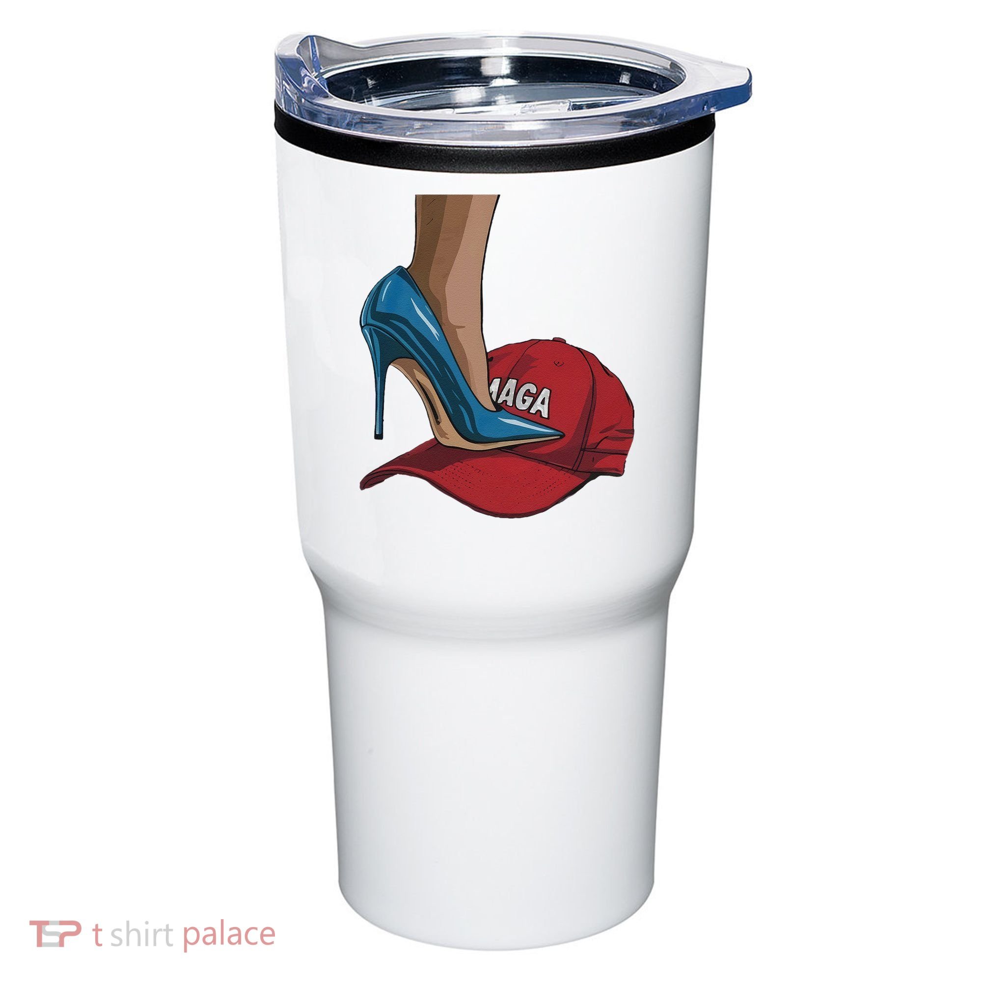 Kamala Harris Heels Stepping On Maga Hat Harris Walz 2024 Tumbler