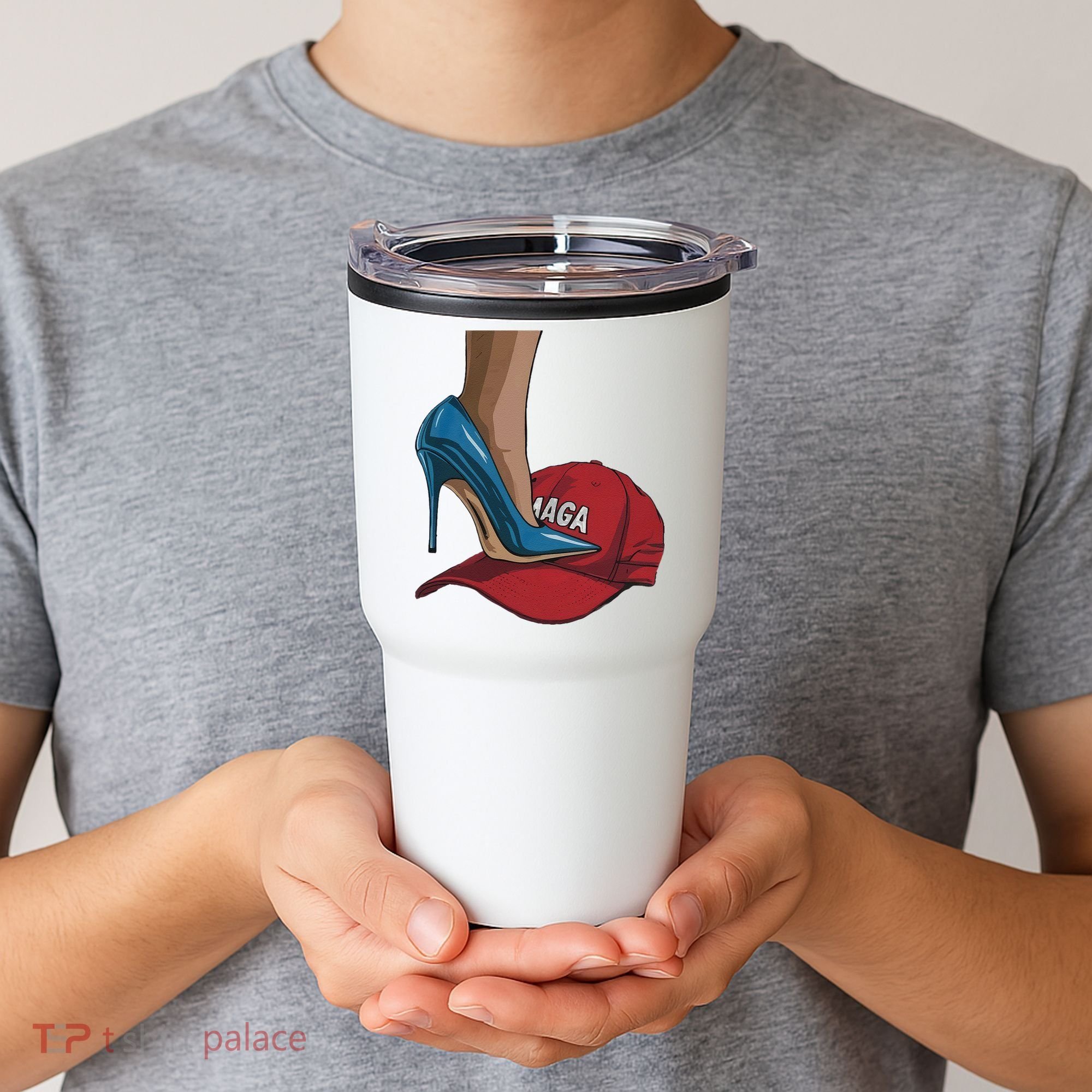 Kamala Harris Heels Stepping On Maga Hat Harris Walz 2024 Tumbler