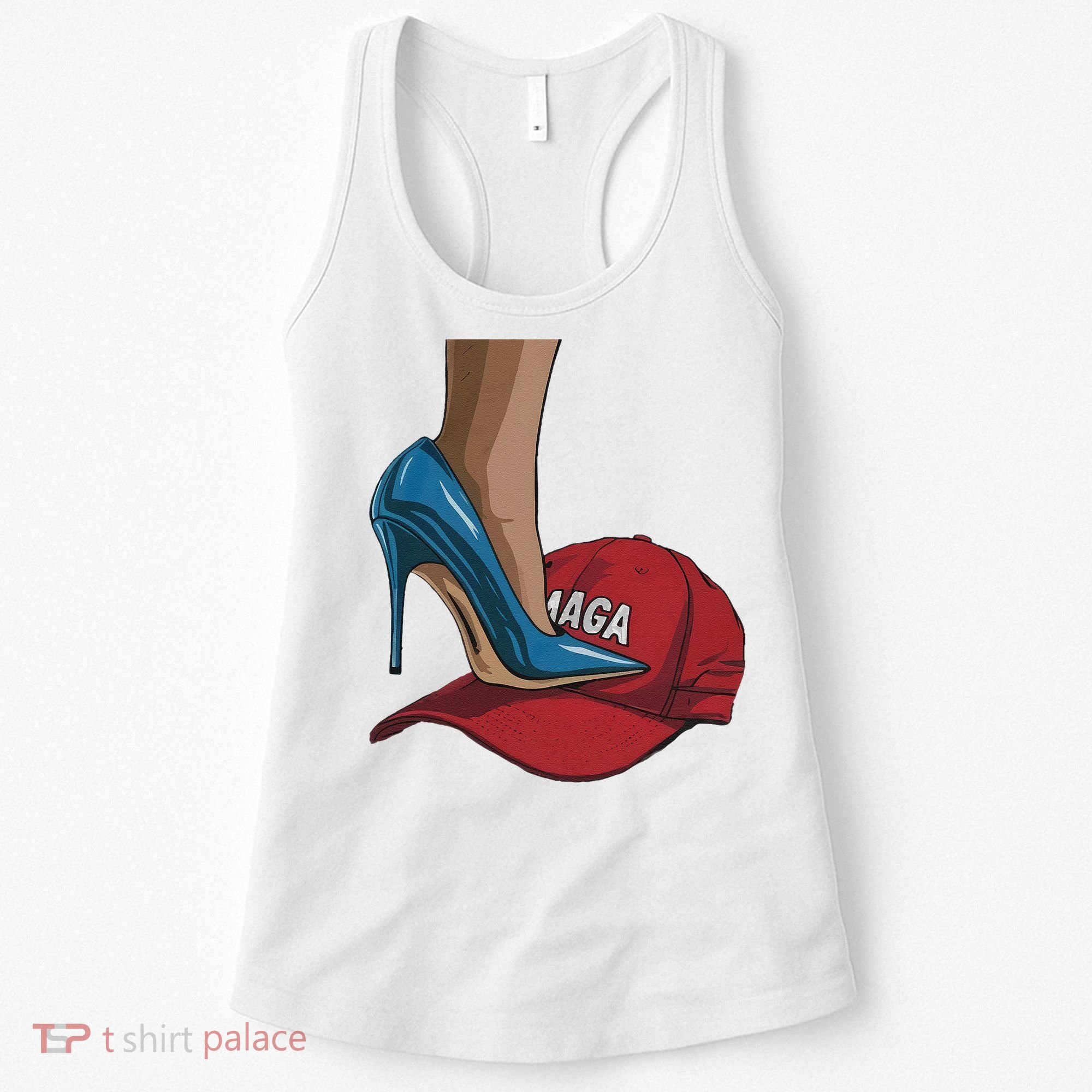 Kamala Harris Heels Stepping On Maga Hat Harris Walz 2024 Women's Tank Top