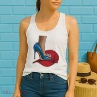 Kamala Harris Heels Stepping On Maga Hat Harris Walz 2024 Women's Tank Top thumb 2