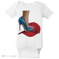 Kamala Harris Heels Stepping On Maga Hat Harris Walz 2024 Baby Bodysuit thumb 0