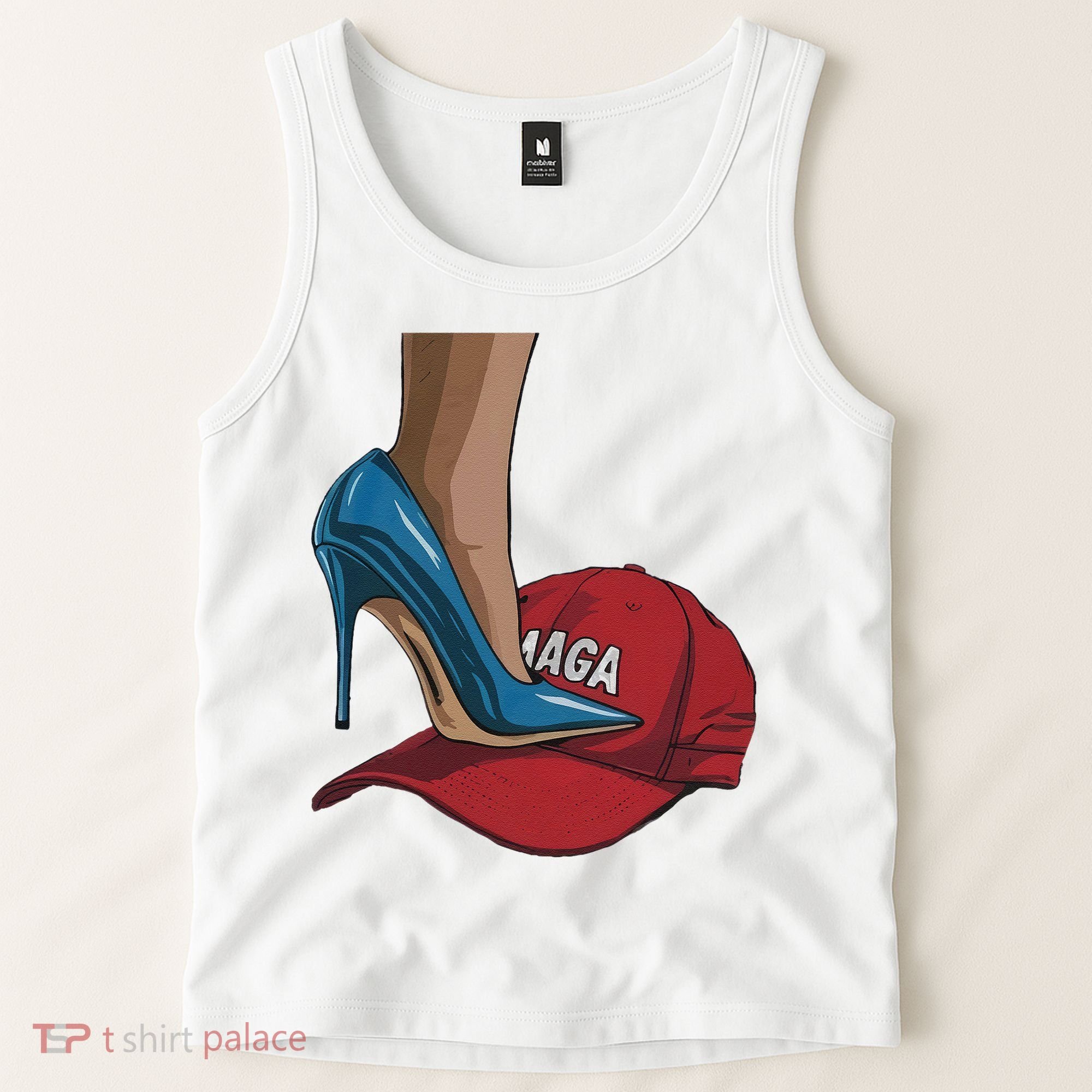 Kamala Harris Heels Stepping On Maga Hat Harris Walz 2024 Tank Top