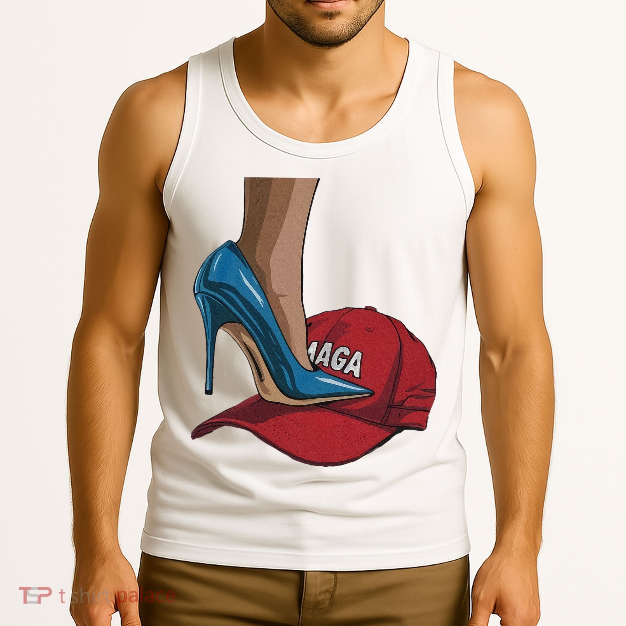 Kamala Harris Heels Stepping On Maga Hat Harris Walz 2024 Tank Top