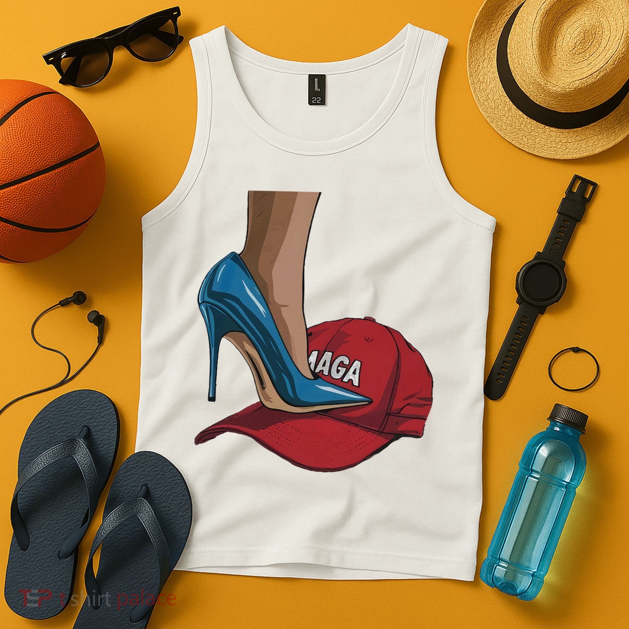 Kamala Harris Heels Stepping On Maga Hat Harris Walz 2024 Tank Top