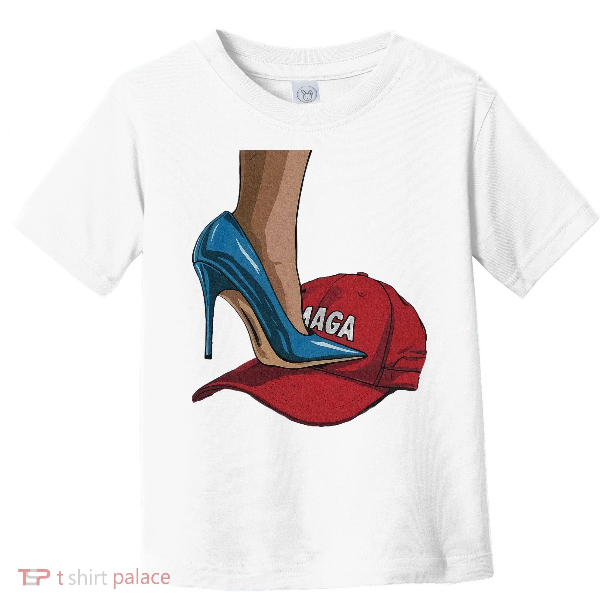 Kamala Harris Heels Stepping On Maga Hat Harris Walz 2024 Toddler T-Shirt